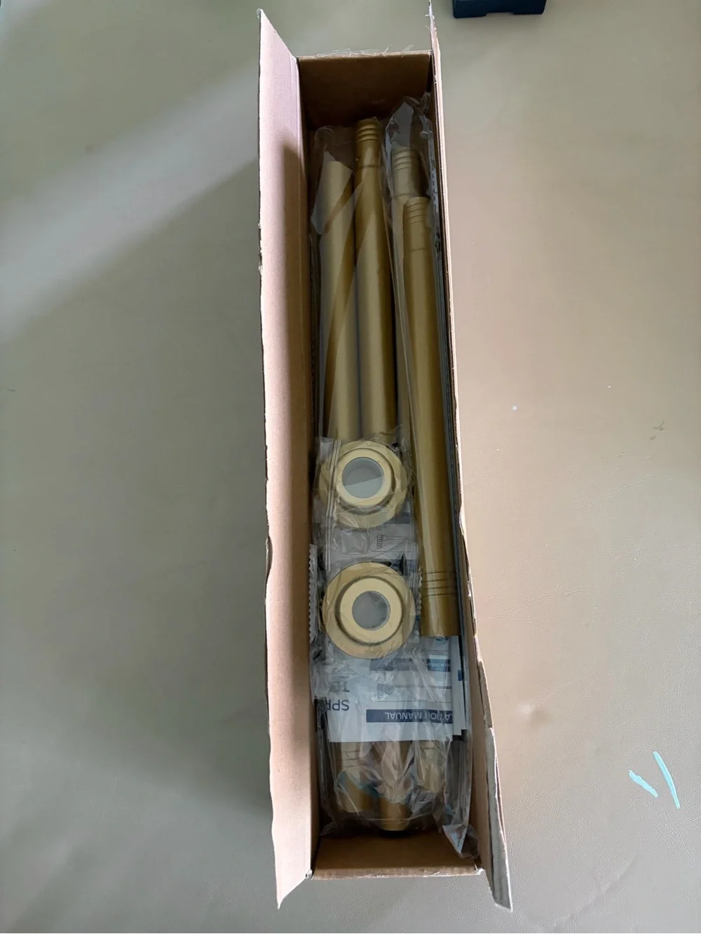 Gold Shower Curtain Rod Set with Decorative Finials - Picture 1 of 4